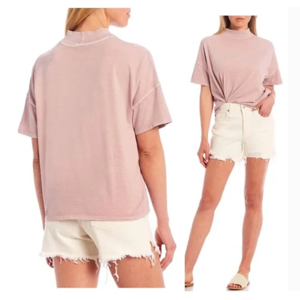 NEW! We The Free Fearless Mock Neck Top in LILAC (S)